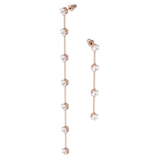 Swarovski øredobber Constella earrings Asymmetrical, White, Rose-gold tone plated - 5609707
