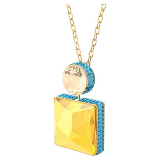 Swarovski smykke Orbita necklace Square cut crystal, White, Gold-tone plated - 5600513