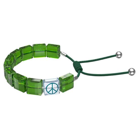 Swarovski årmband Letra bracelet Peace, Green, Rhodium plated - 5615003