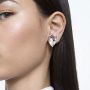 Swarovski øredobber Mesmera clip earring Single, Trilliant cut crystal, White, Rhodium - 5600758