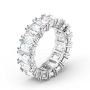 Swarovski Vittore wide ring White, Rhodium plated  - 5562129