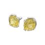 Swarovski Harmonia stud earrings Cushion cut crystals, Yellow, Rhodium plated - 5616511