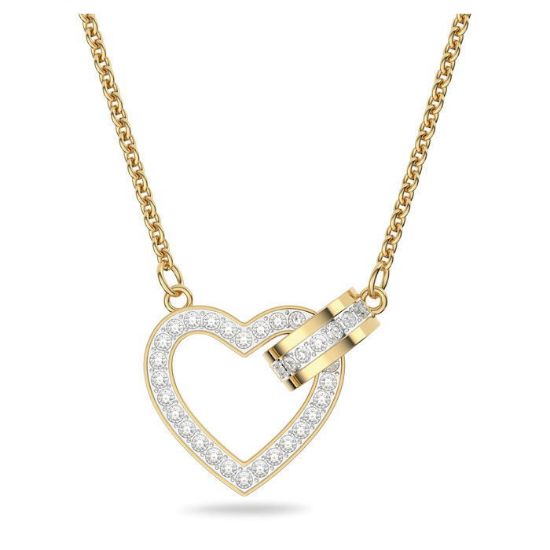 Swarovski smykke  Lovely necklace Heart, White, Gold-tone plated  - 5636449