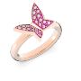 Swarovski ring Set Butterfly, rose gold-tone plated - 5636414