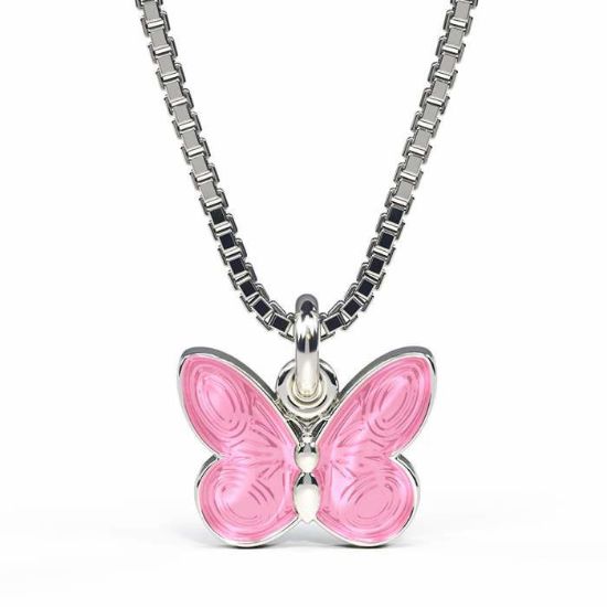 Smykke Rosa sommerfugl i sølv, til barn - 32701