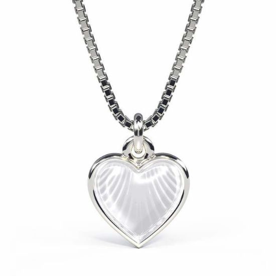 Smykke Hvitt hjerte i sølv, til barn - 11703
