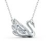 Swarovski smykke Dancing Swan necklace Swan, White, Rhodium plated - 5514421