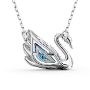 Swarovski smykke Dancing Swan Necklace, Blue, Rhodium plated - 5533397