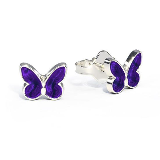 Ørestikk i sølv - Små lilla sommerfugler - 3200618