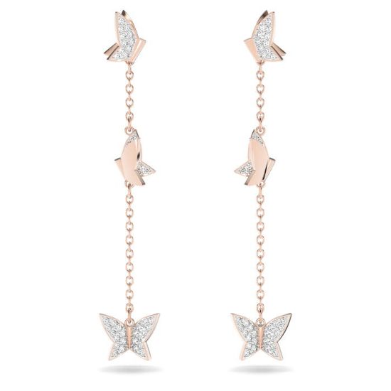 Swarovski øredobber Lilia drop, rose - 5636426