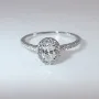 Halo diamantring med oval diam. 0,40 carat TW-SI - GAoval040