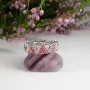 Swarovski Millenia cocktail ring Triangle cut crystals, Purple, Rhodium plated - 5600765