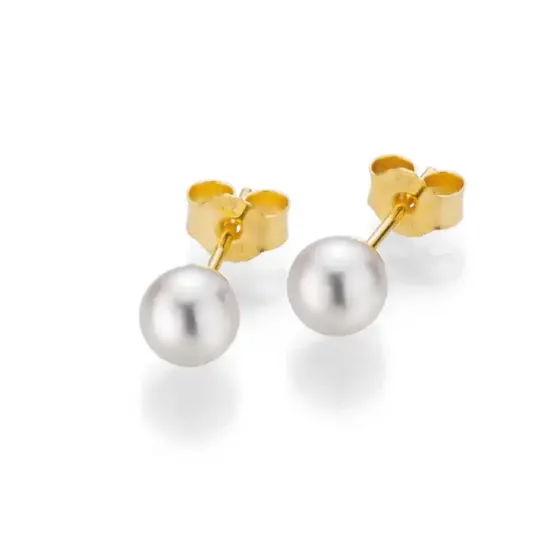 Perleøredobber med Akoya perler 5,5-6 mm lås i 14 kt gull - 22547