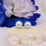 Perleøredobber med Akoya perler 6,5-7 mm lås i 14 kt gull - 22549