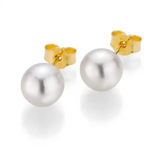 Perleøredobber med Akoya perler 8,5-9 mm lås i 14 kt gull - 22553