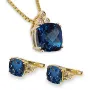 Diamant øredobber i gull med 0,045ct W-SI og London Blue Topas - COC6490