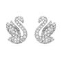 Swarovski øredobber Iconic Swan stud earrings, White, Rhodium plated - 5647873