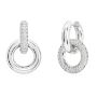 Swarovski øredobber Dextera Asymmetrical design, Interlocking loop, White, Rhodium plated - 5671807