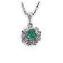 Diamantsmykke med 0,12 ct W-Si og smaragd - bur570057