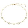 Swarovski collier Imber Round cut, Scattered design, White, Gold-tone plated - 5680090
