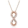 Hyperbola Infinity, White, Rose gold-tone plated - 5677623