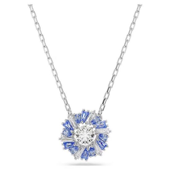 Swarovski smykke Idyllia pendant Flower, Blue, Rhodium plated - 5680013