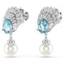 Swarovski øredobberIdyllia drop earrings Shell, Blue, Rhodium plated - 5680301