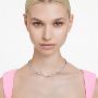Swarovski collier Matrix Tennis necklace Mixed cuts, Pink, Rhodium plated - 5666165 