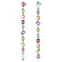 Gema drop earrings Asymmetrical design, Mixed cuts, Extra long, Multicolored, Rhodium plated - 5656430