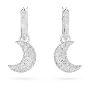 Swarovski øredobber Sublima drop earrings Moon, White, Rhodium plated - 5666157