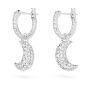 Swarovski øredobber Sublima drop earrings Moon, White, Rhodium plated - 5666157