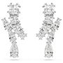 Swarovski øredobber  Matrix drop earrings Mixed cuts, White, Rhodium plated - 5700418