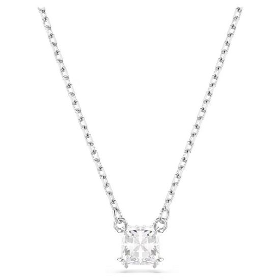 Swarovski smykke Stilla pendant Square cut, White, Rhodium plated - 5701903