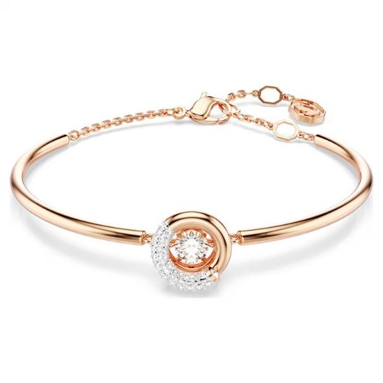 Swarovski armbånd Dextera bangle Round cut, White, Rose gold-tone plated - 5692259