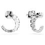 Swarovski øredobber Matrix hoop earrings Crystal pearl, Round cut, White, Rhodium plated - 5692260