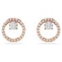 Swarovski øredobber Constella stud earrings Round cut, White, Rose gold-tone plated - 5692263