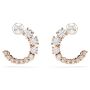 Swarovski øredobber Matrix hoop earrings Crystal pearl, Round cut, White, Rose gold-tone plated - 5692264