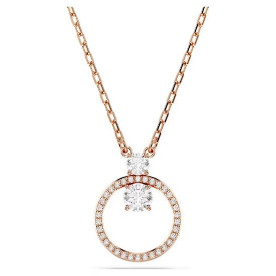 Swarovski smykke Constella pendant Round cut, White, Rose gold-tone plated - 5692266