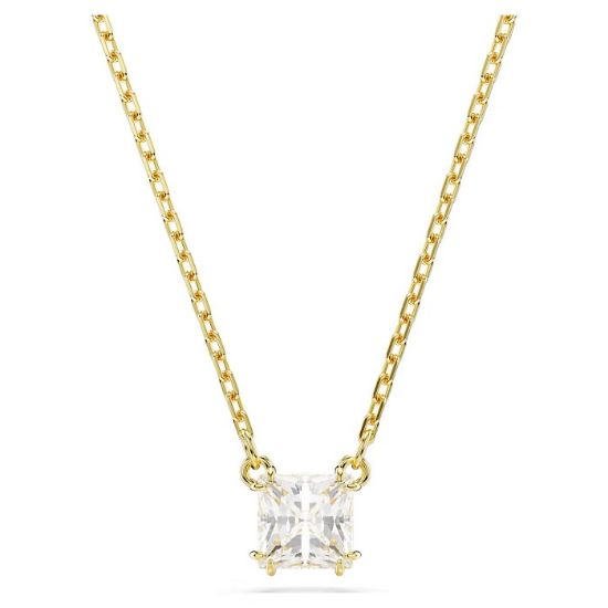 Swarovski smykke Stilla pendant Square cut, White, Gold-tone plated - 5693153