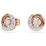 Swarovski øredobber Dextera stud earrings Round cut, White, Rose gold-tone plated - 5692258