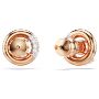 Swarovski øredobber Dextera stud earrings Round cut, White, Rose gold-tone plated - 5692258