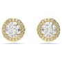 Swarovski øredobber Una stud earrings Round cut, Gold tone, Gold-tone plated - 5686637