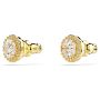 Swarovski øredobber Una stud earrings Round cut, Gold tone, Gold-tone plated - 5686637