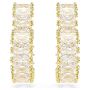 Swarovski øredobber  Matrix hoop earrings Baguette cut, Heart, Small, White, Gold-tone plated - 5693512