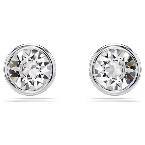 Swarovski øredobber Imber stud earrings Round cut, White, Rhodium plated - 5696073