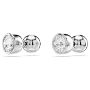 Swarovski øredobber Imber stud earrings Round cut, White, Rhodium plated - 5696073