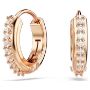 Swarovski øredobber Matrix hoop earrings Round cut, White, Rose gold-tone plated - 5690669