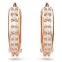 Swarovski øredobber Matrix hoop earrings Round cut, White, Rose gold-tone plated - 5690669