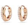 Swarovski øredobber Matrix hoop earrings Round cut, White, Rose gold-tone plated - 5690669