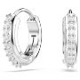 Swarovski øredobber Matrix hoop earrings Round cut, White, Rhodium plated - 5690670